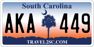 SC license plate AKA449