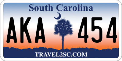 SC license plate AKA454