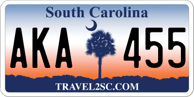SC license plate AKA455