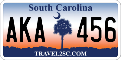 SC license plate AKA456