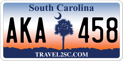 SC license plate AKA458