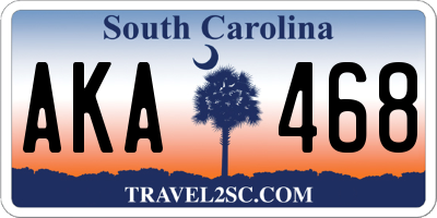 SC license plate AKA468