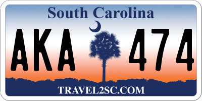 SC license plate AKA474