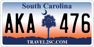 SC license plate AKA476