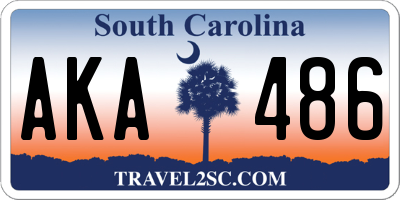 SC license plate AKA486