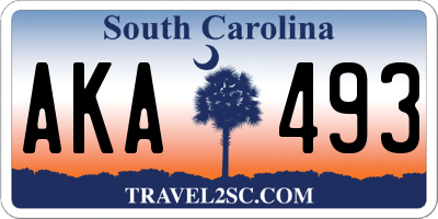 SC license plate AKA493