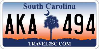 SC license plate AKA494