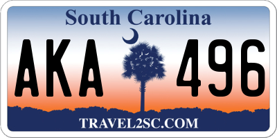 SC license plate AKA496