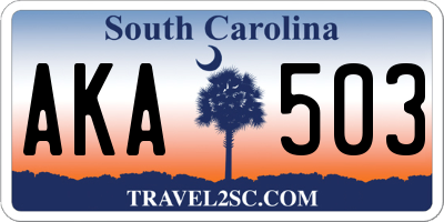 SC license plate AKA503