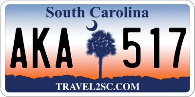 SC license plate AKA517
