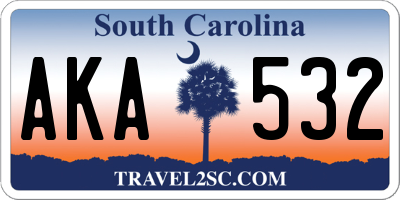 SC license plate AKA532