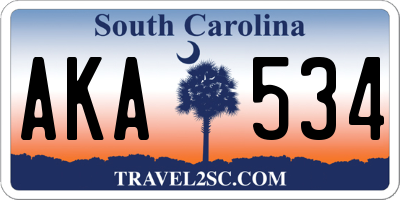 SC license plate AKA534