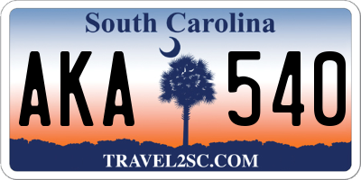 SC license plate AKA540