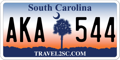 SC license plate AKA544