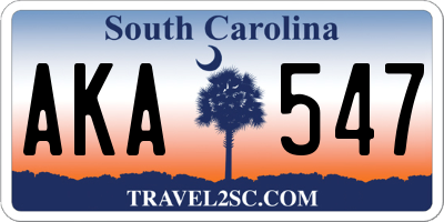 SC license plate AKA547
