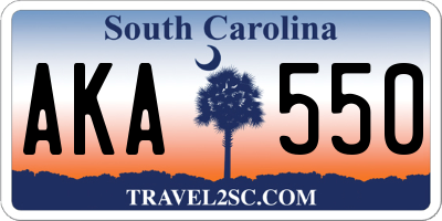SC license plate AKA550