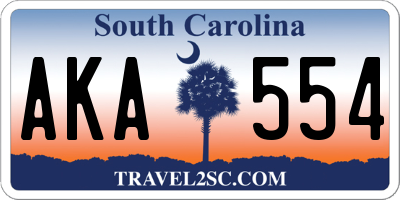 SC license plate AKA554