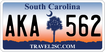 SC license plate AKA562
