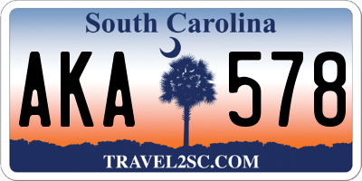 SC license plate AKA578
