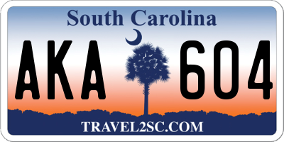 SC license plate AKA604