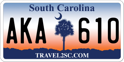 SC license plate AKA610