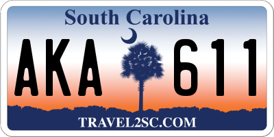 SC license plate AKA611