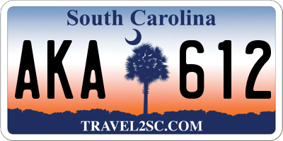 SC license plate AKA612