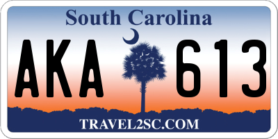 SC license plate AKA613