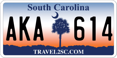 SC license plate AKA614