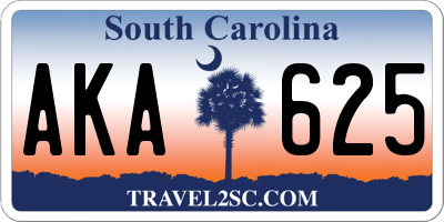 SC license plate AKA625