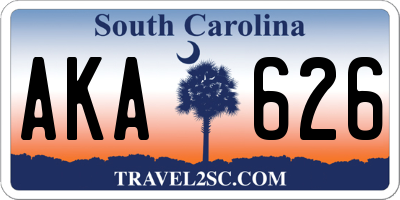 SC license plate AKA626