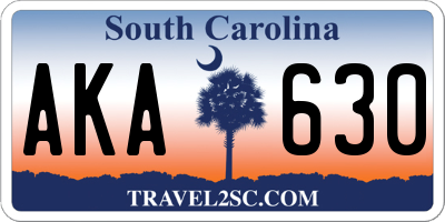 SC license plate AKA630
