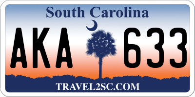 SC license plate AKA633