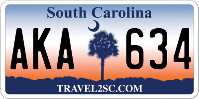 SC license plate AKA634
