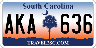SC license plate AKA636
