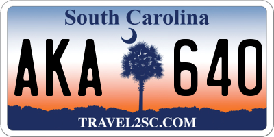 SC license plate AKA640