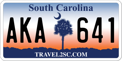 SC license plate AKA641