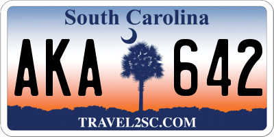 SC license plate AKA642