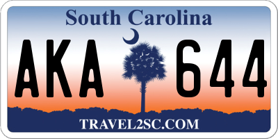 SC license plate AKA644