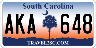SC license plate AKA648
