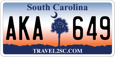 SC license plate AKA649