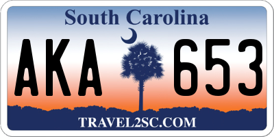 SC license plate AKA653