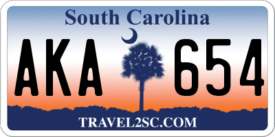 SC license plate AKA654