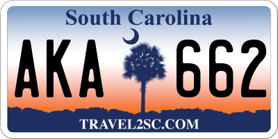 SC license plate AKA662