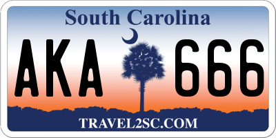 SC license plate AKA666