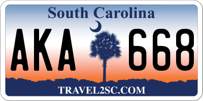 SC license plate AKA668