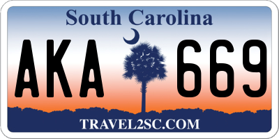 SC license plate AKA669