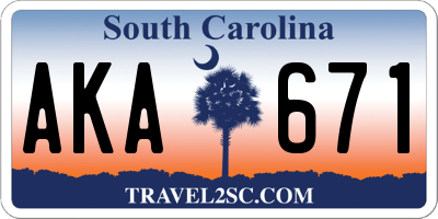 SC license plate AKA671