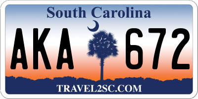 SC license plate AKA672