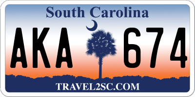 SC license plate AKA674
